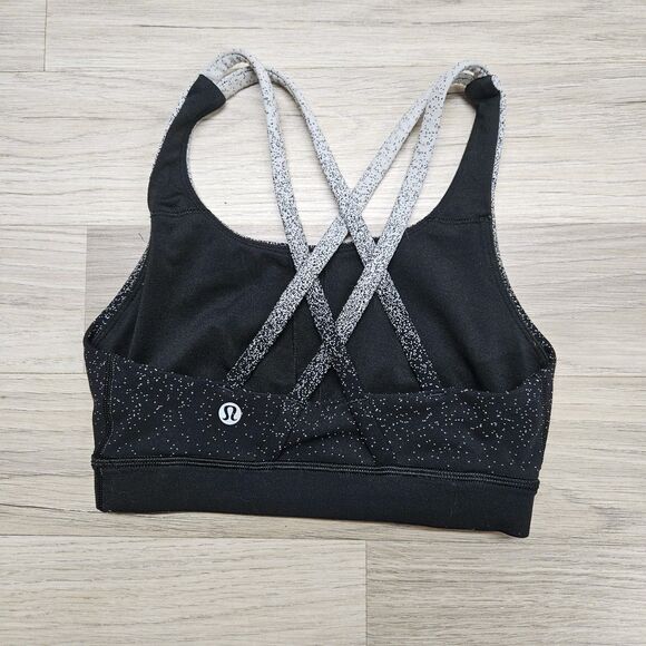 Lululemon Womens Black Speckled Energy Sports Bra Size 2 - Picture 5 of 6